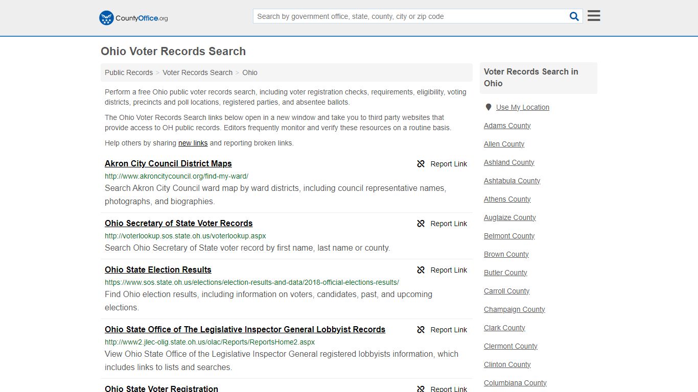 Voter Records Search - Ohio (Election Results & Voter Registrations)